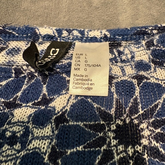 H&M Blue and Cream Floral Lace Blouse - Picture 2 of 2